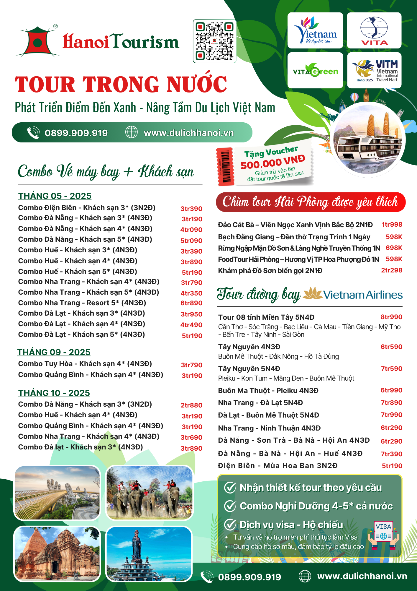 Lịch khởi hành tour trong nước - Hanoi Tourism